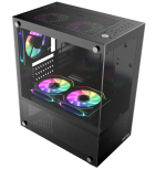 Gabinete Raptor Nova Prime TG x2 Mid-Tower RGB Fan x3 Black - Image 2