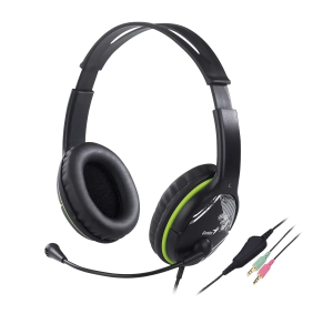 Auricular c/Mic Genius HS-400A,Green,+Single Jack Cable